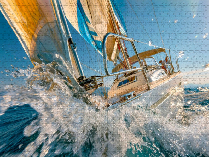 Dynamik pur – wenn das Segel den Wind einfängt - CALVENDO Foto-Puzzle'