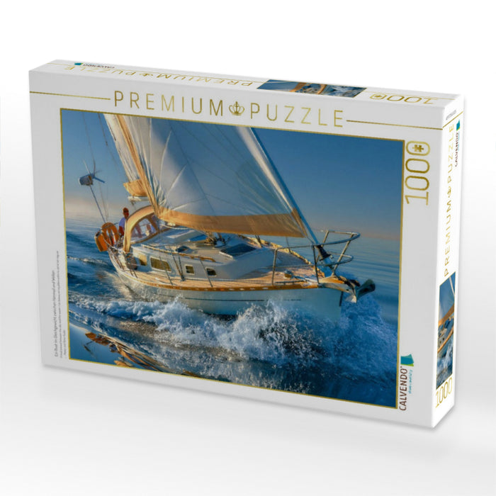 Ein Boot im Gleichgewicht zwischen Himmel und Wellen - CALVENDO Foto-Puzzle'
