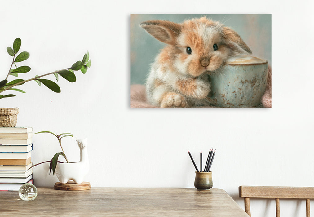 Premium Textil-Leinwand Ein Motiv aus dem Kalender Kaffee macht glücklich
