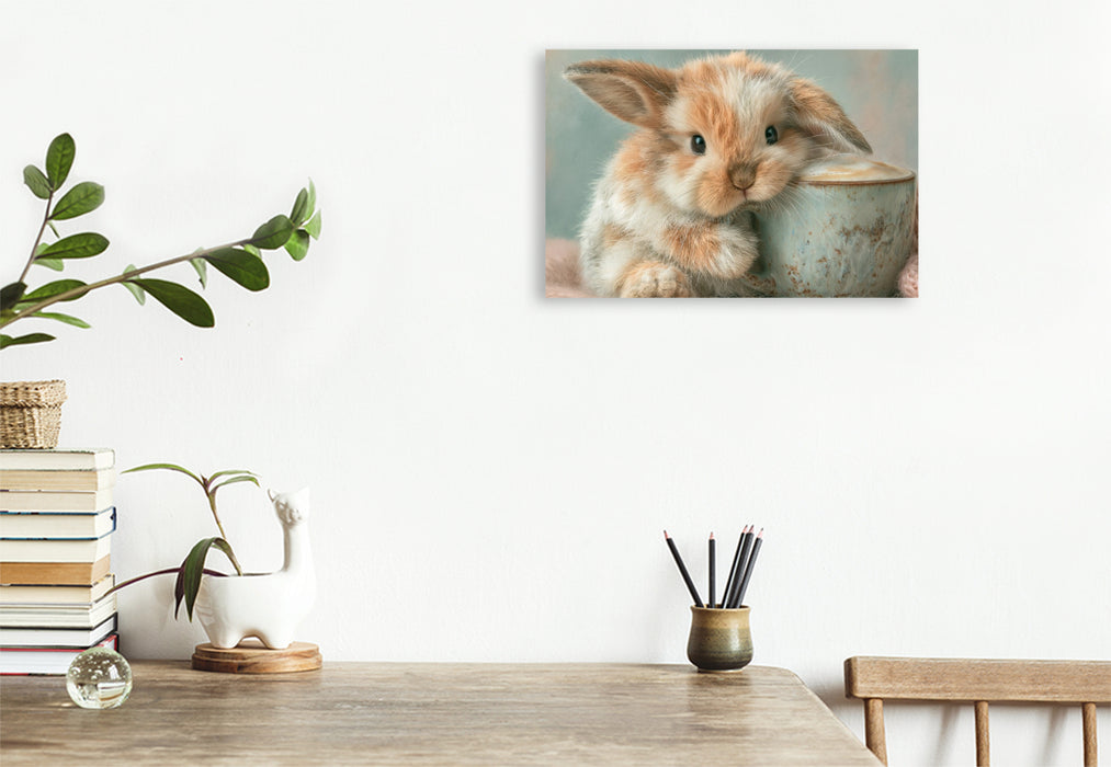 Premium Textil-Leinwand Ein Motiv aus dem Kalender Kaffee macht glücklich