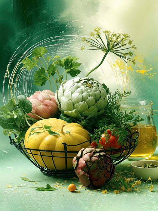 Artischocke und Kürbis lassen den kommenden Herbst erahnen - CALVENDO Foto-Puzzle'
