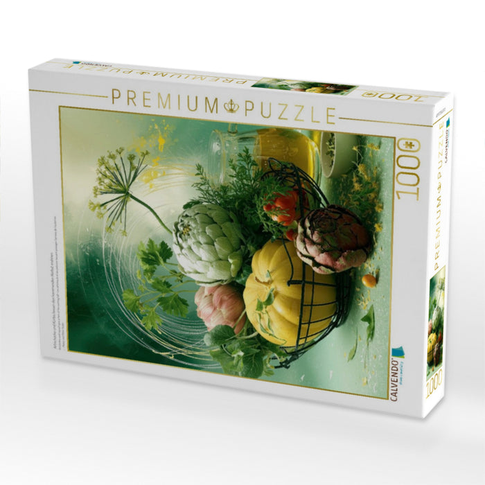 Artischocke und Kürbis lassen den kommenden Herbst erahnen - CALVENDO Foto-Puzzle'