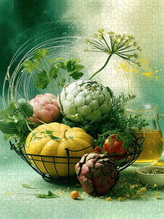 Artischocke und Kürbis lassen den kommenden Herbst erahnen - CALVENDO Foto-Puzzle'