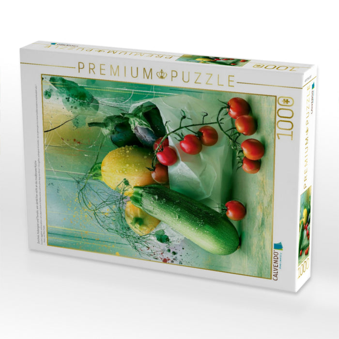Zucchini, Aubergine und Tomate, wer denkt hier nicht an die mediterane Küche - CALVENDO Foto-Puzzle'
