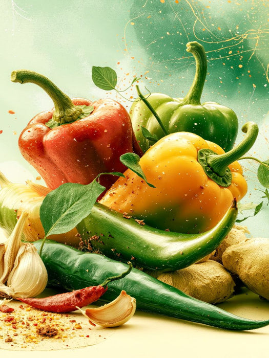 In leuchtenden Farben, frisch, geschmort oder gekocht, Paprika sind ein Renner - CALVENDO Foto-Puzzle'