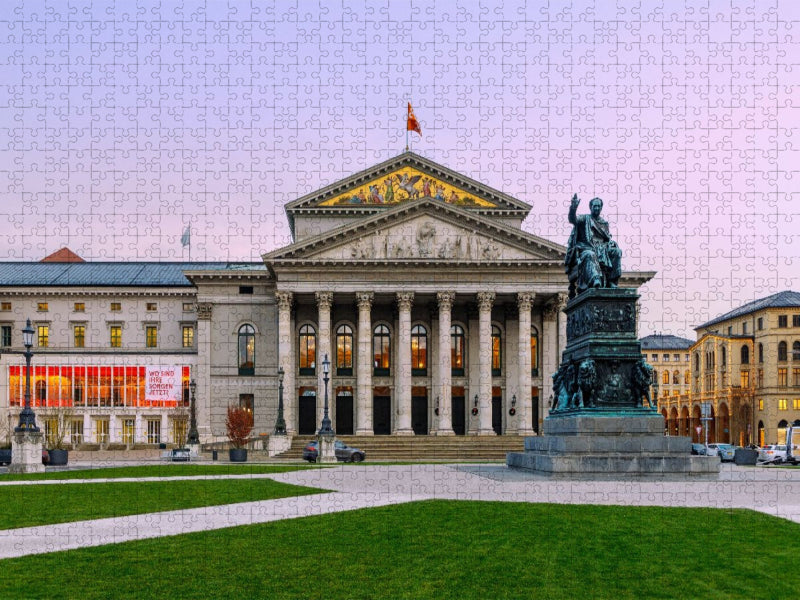 Max-Joseph-Platz, Bayerische Staatsoper und Denkmal Maximilian I. Joseph - CALVENDO Foto-Puzzle'