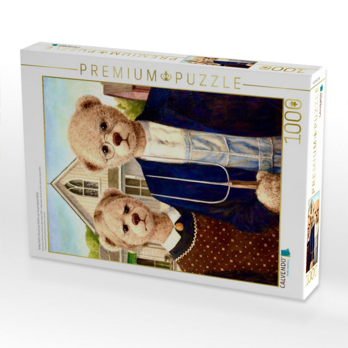 Teddy Gothic (American Gothic von Grant Wood, 1930) - CALVENDO Foto-Puzzle'