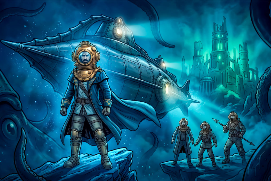 Premium Textil-Leinwand Die Legende der Nautilus beginnt