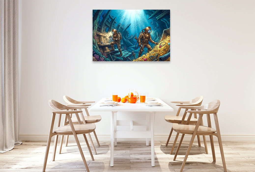 Premium Textil-Leinwand Der Schatz der Galeone