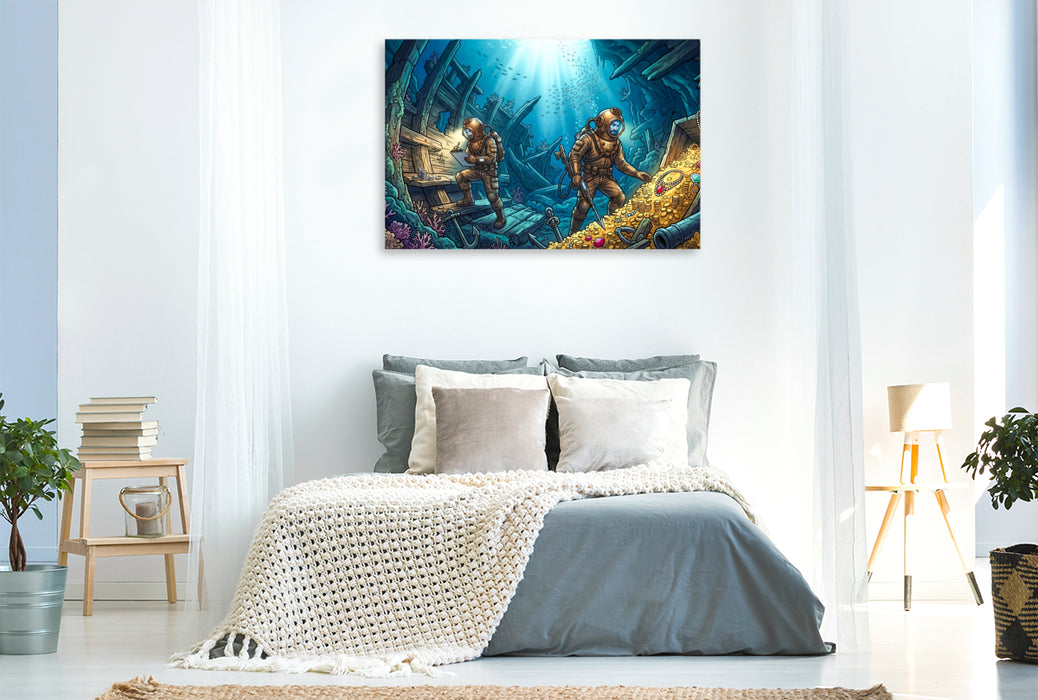 Premium Textil-Leinwand Der Schatz der Galeone