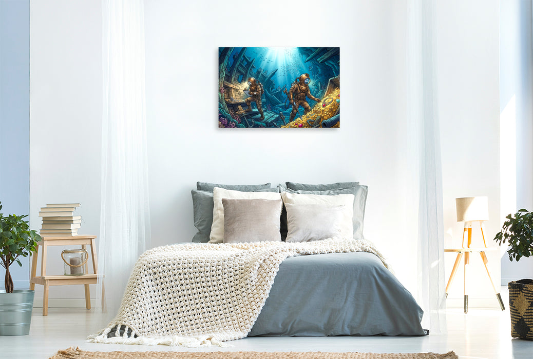 Premium Textil-Leinwand Der Schatz der Galeone