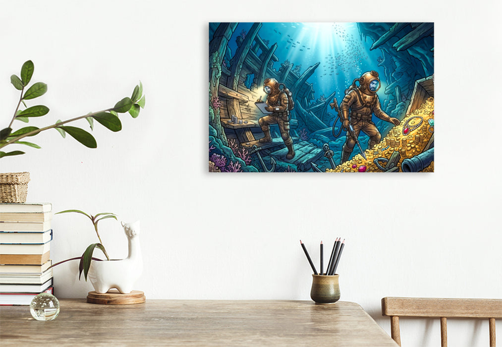 Premium Textil-Leinwand Der Schatz der Galeone