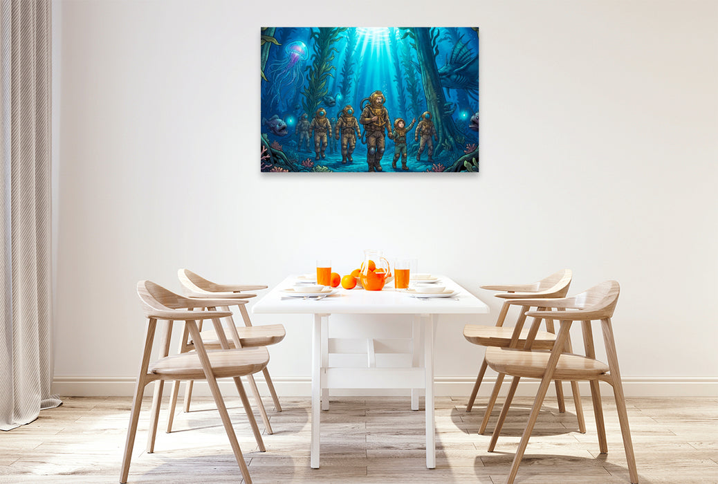 Premium Textil-Leinwand Der Unterwasserwald