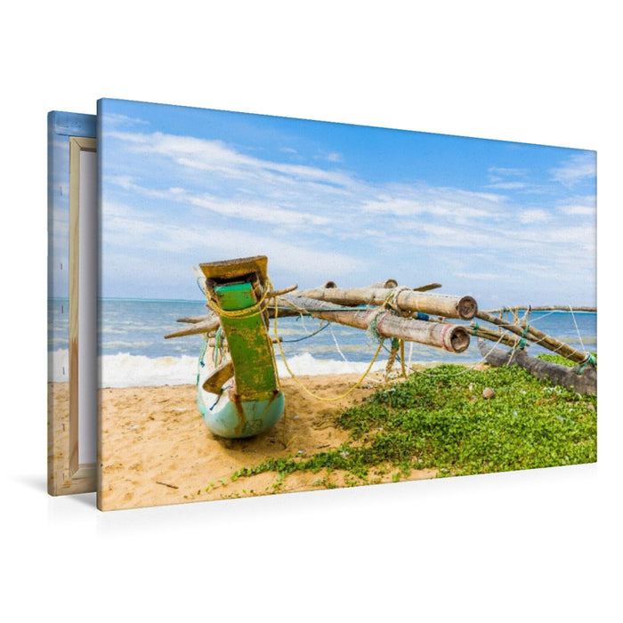 Premium Textil-Leinwand Fischerboot
