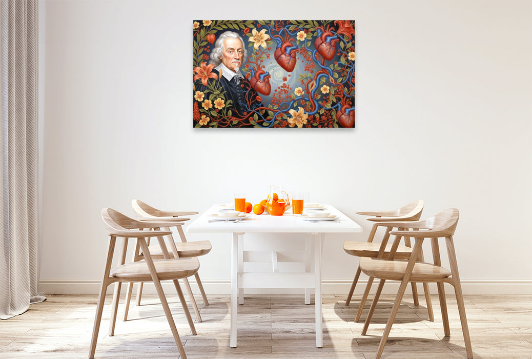 Premium Textil-Leinwand William Harvey (1578–1657) – England - berühmter Mediziner der Geschichte