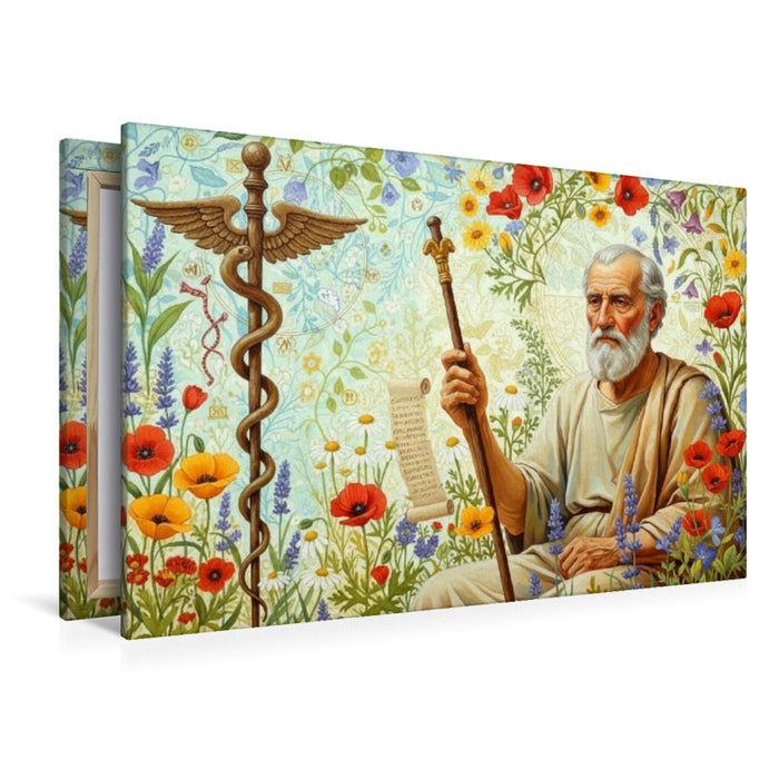 Premium Textil-Leinwand Hippokrates (ca. 460–370 v. Chr.) – Begründer der rationalen Medizin und ärztlichen Ethik.