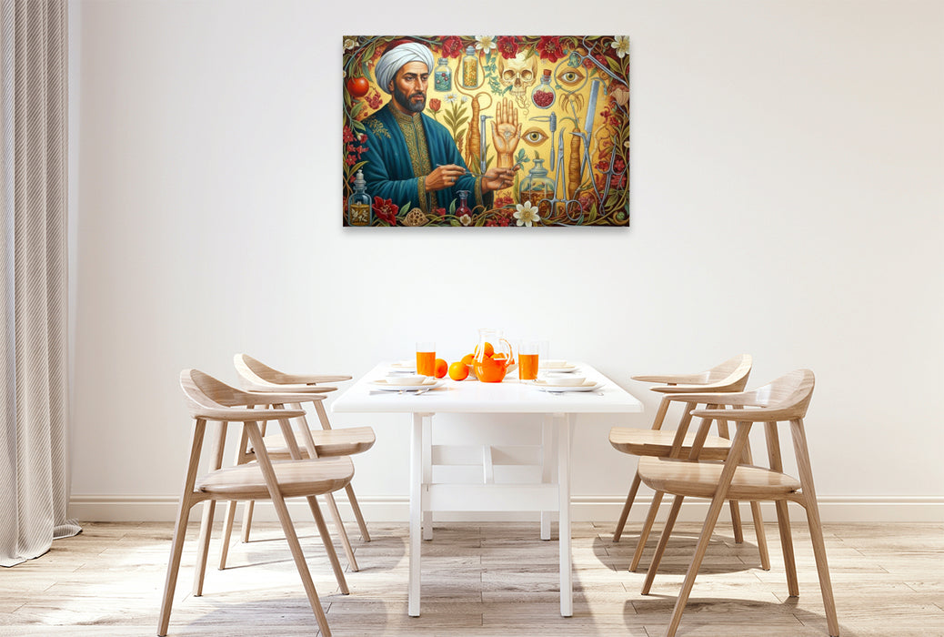 Premium Textil-Leinwand Abu al-Qasim al-Zahrawi (936–1013) – Al-Andalus - berühmter Mediziner der Geschichte