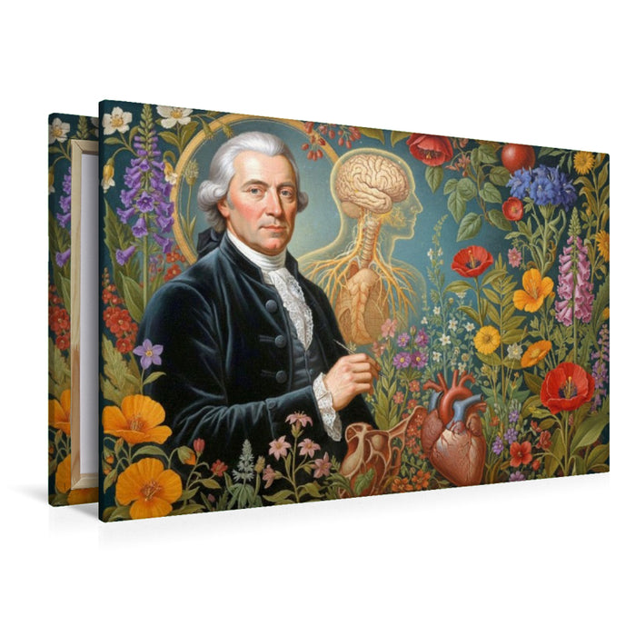 Premium Textil-Leinwand Albrecht von Haller (1708–1777) – erforschte Nerven- und Muskelphysiologie. Berühmter Mediziner der Geschichte