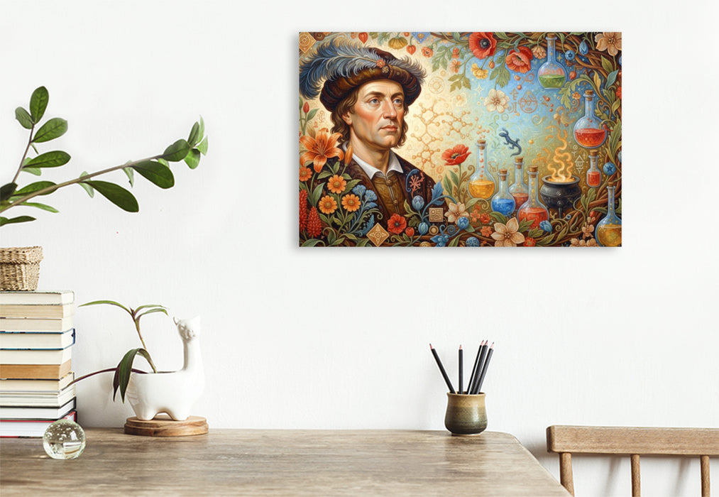 Premium Textil-Leinwand Paracelsus - Theophrastus Bombastus von Hohenheim - berühmter Mediziner der Geschichte