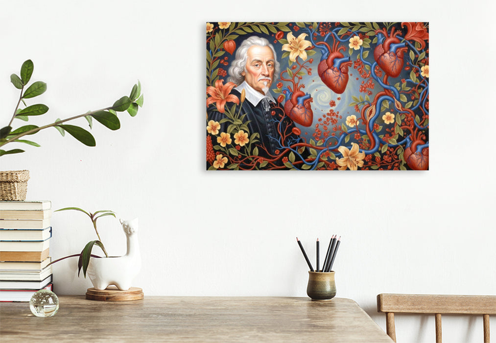 Premium Textil-Leinwand William Harvey (1578–1657) – England - berühmter Mediziner der Geschichte