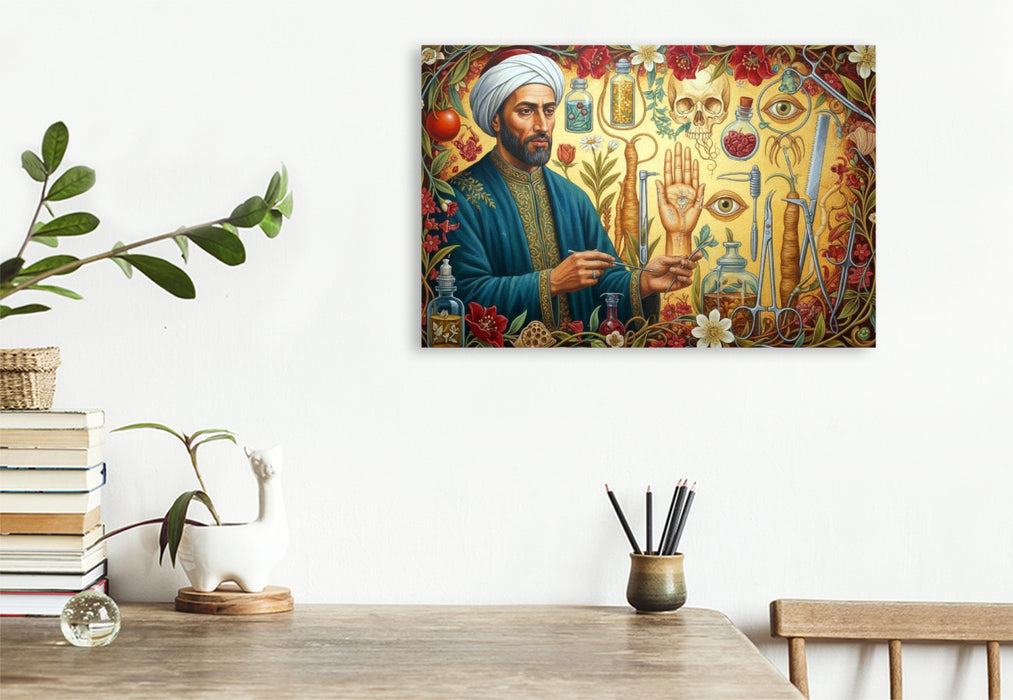 Premium Textil-Leinwand Abu al-Qasim al-Zahrawi (936–1013) – Al-Andalus - berühmter Mediziner der Geschichte
