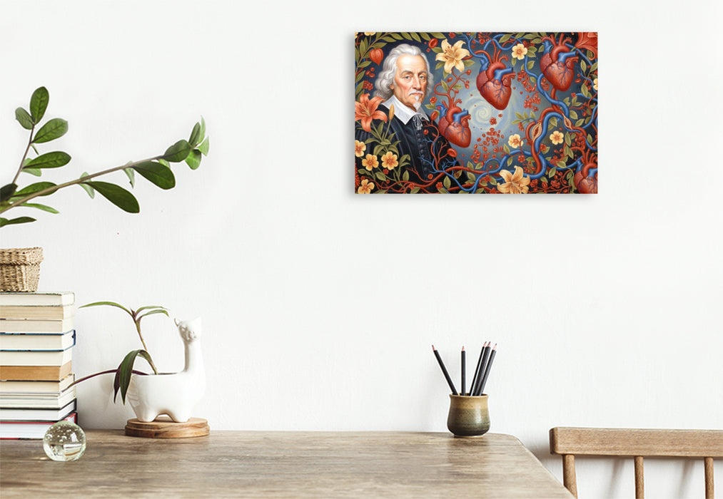 Premium Textil-Leinwand William Harvey (1578–1657) – England - berühmter Mediziner der Geschichte