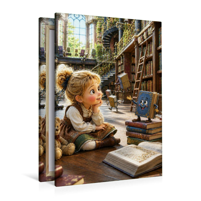 Premium Textil-Leinwand Das sprechende Buch