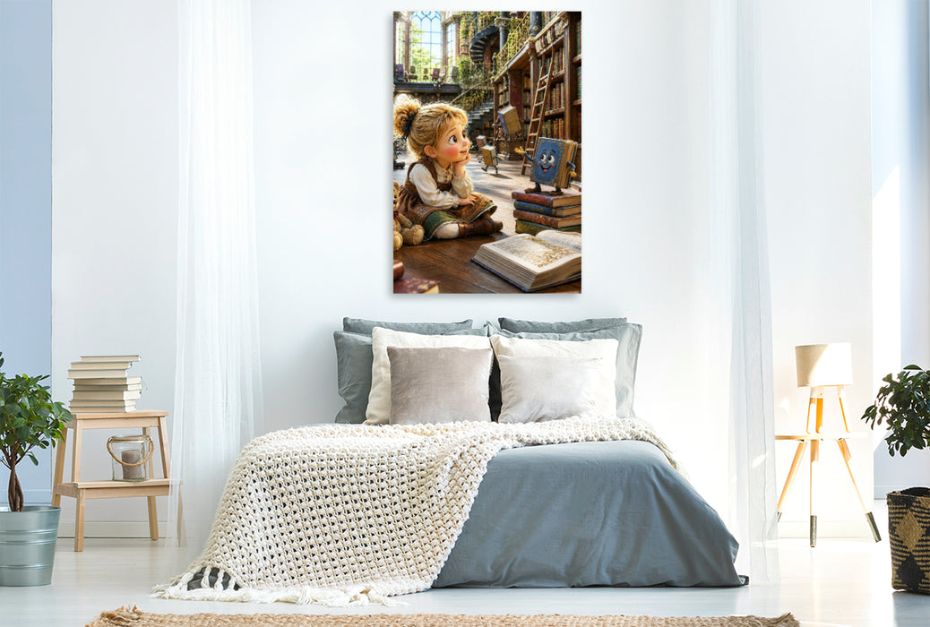 Premium Textil-Leinwand Das sprechende Buch