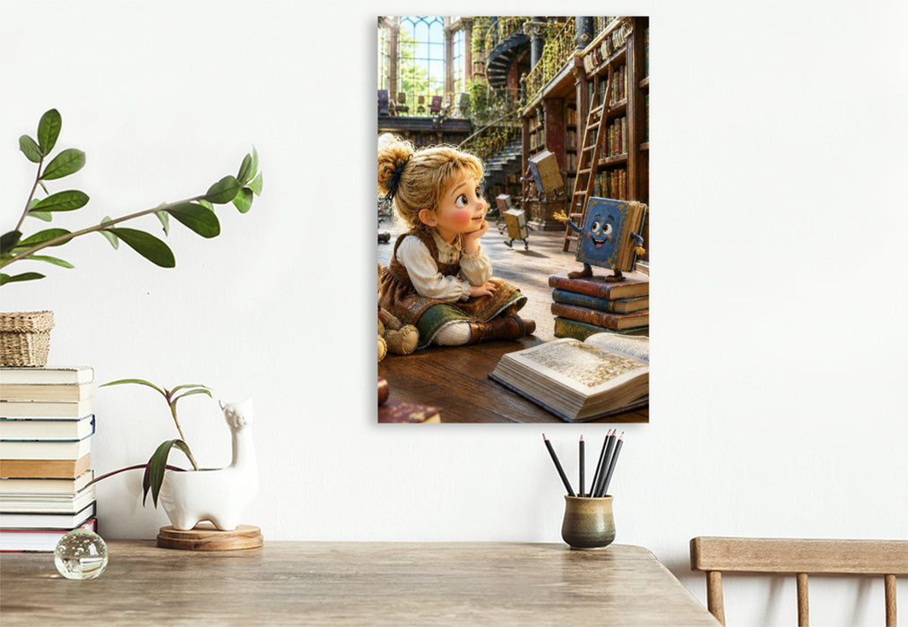 Premium Textil-Leinwand Das sprechende Buch
