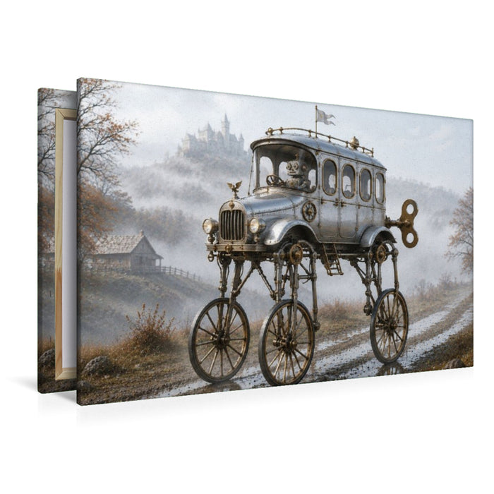Premium Textil-Leinwand Wanderer im Nebelland