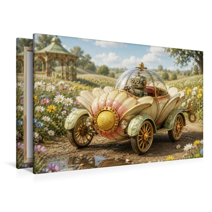 Premium Textil-Leinwand Die Blütenkutsche