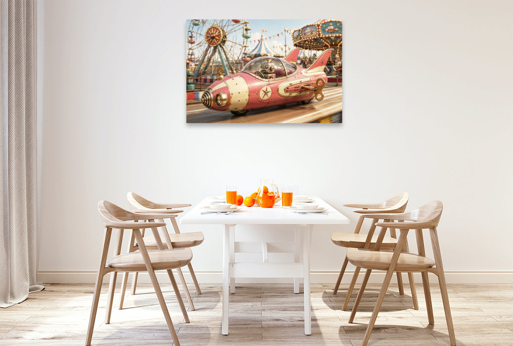 Premium Textil-Leinwand Rakete vom Rummelplatz