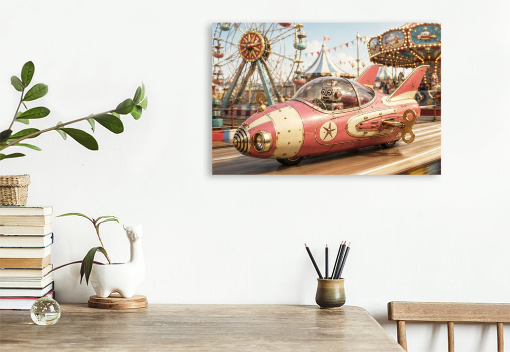 Premium Textil-Leinwand Rakete vom Rummelplatz