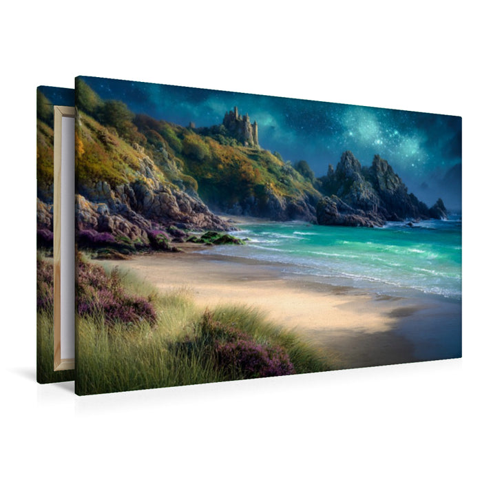 Premium Textil-Leinwand Licht auf Granit
