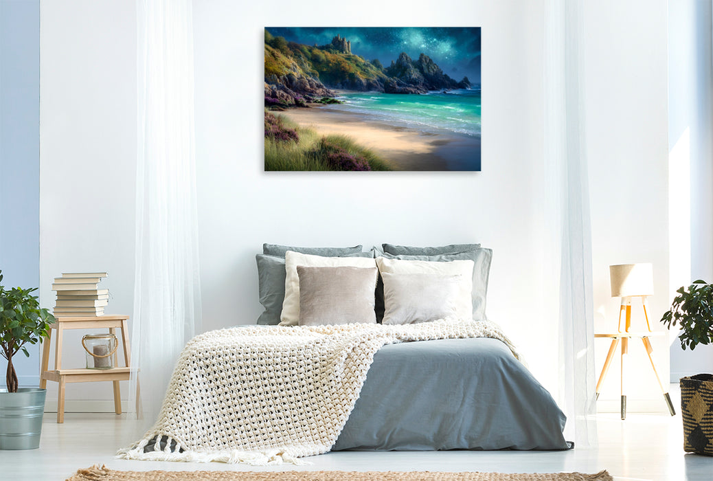 Premium Textil-Leinwand Licht auf Granit
