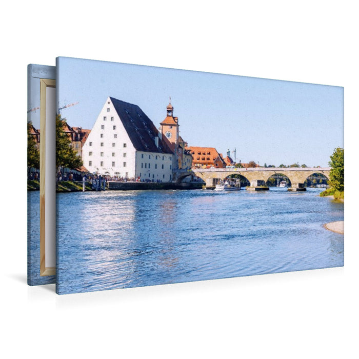 Premium Textil-Leinwand Zeitloses Regensburg