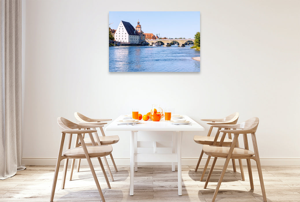 Premium Textil-Leinwand Zeitloses Regensburg