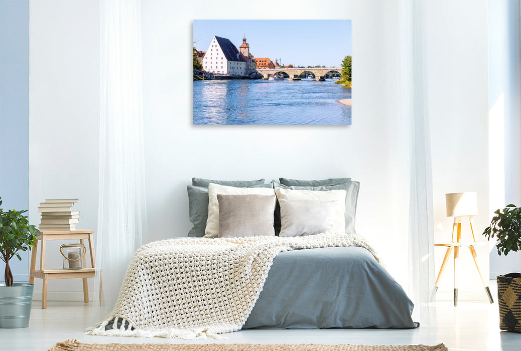 Premium Textil-Leinwand Zeitloses Regensburg