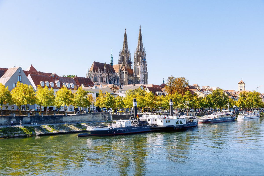 Premium Textil-Leinwand Zeitloses Regensburg