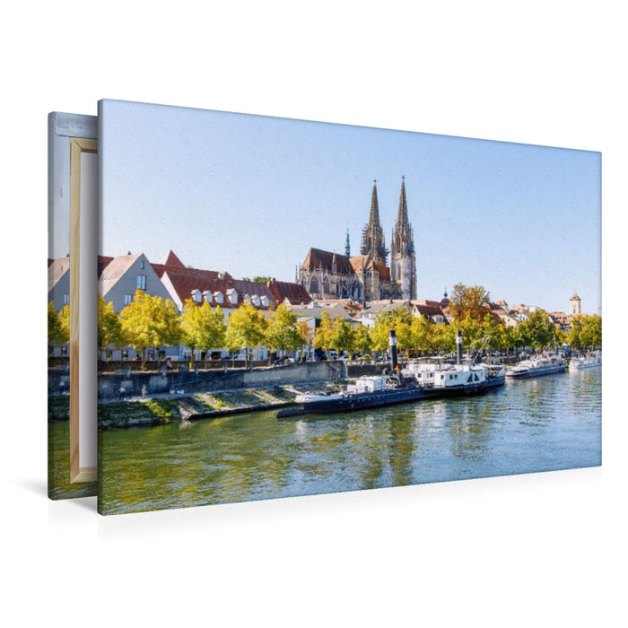 Premium Textil-Leinwand Zeitloses Regensburg