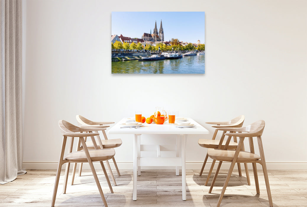 Premium Textil-Leinwand Zeitloses Regensburg