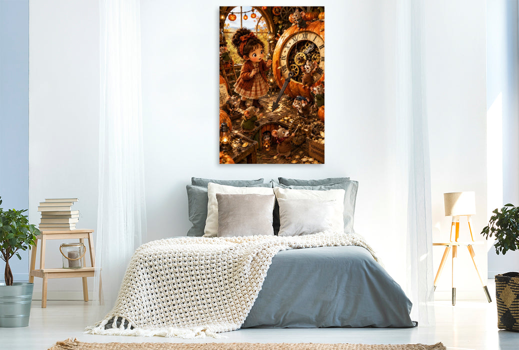 Premium Textil-Leinwand Die Kürbisuhrmacher