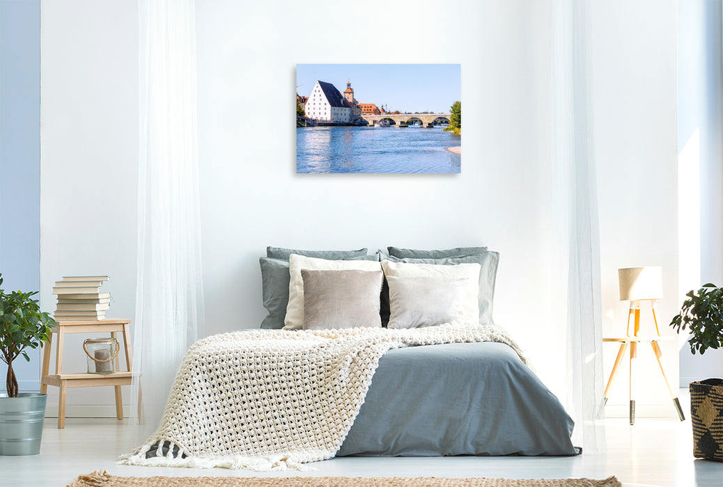 Premium Textil-Leinwand Zeitloses Regensburg