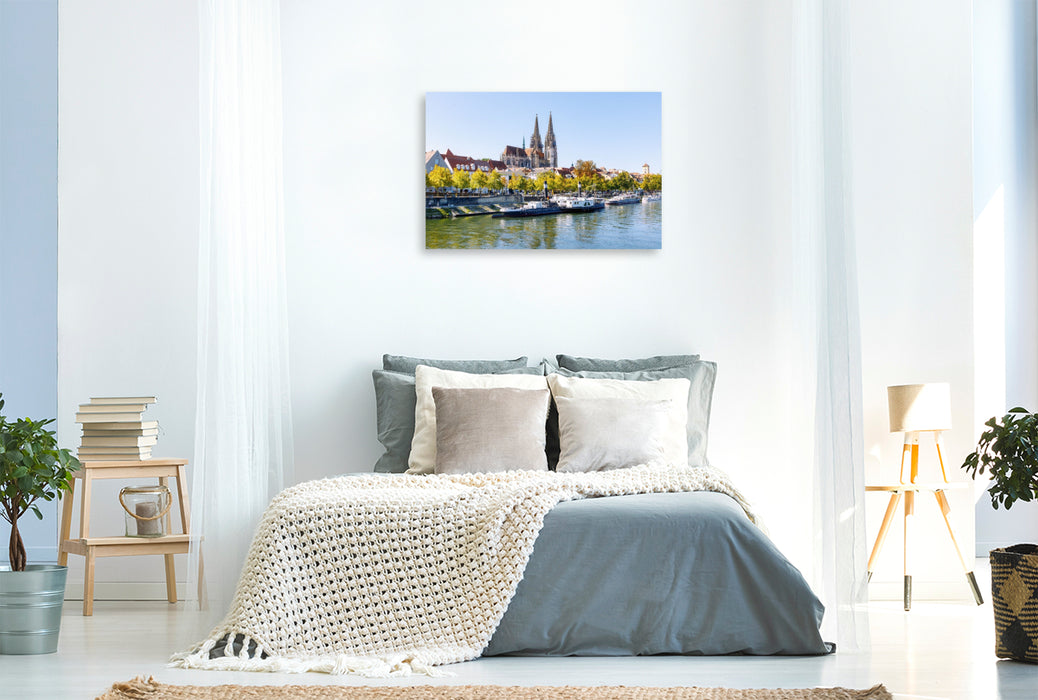Premium Textil-Leinwand Zeitloses Regensburg