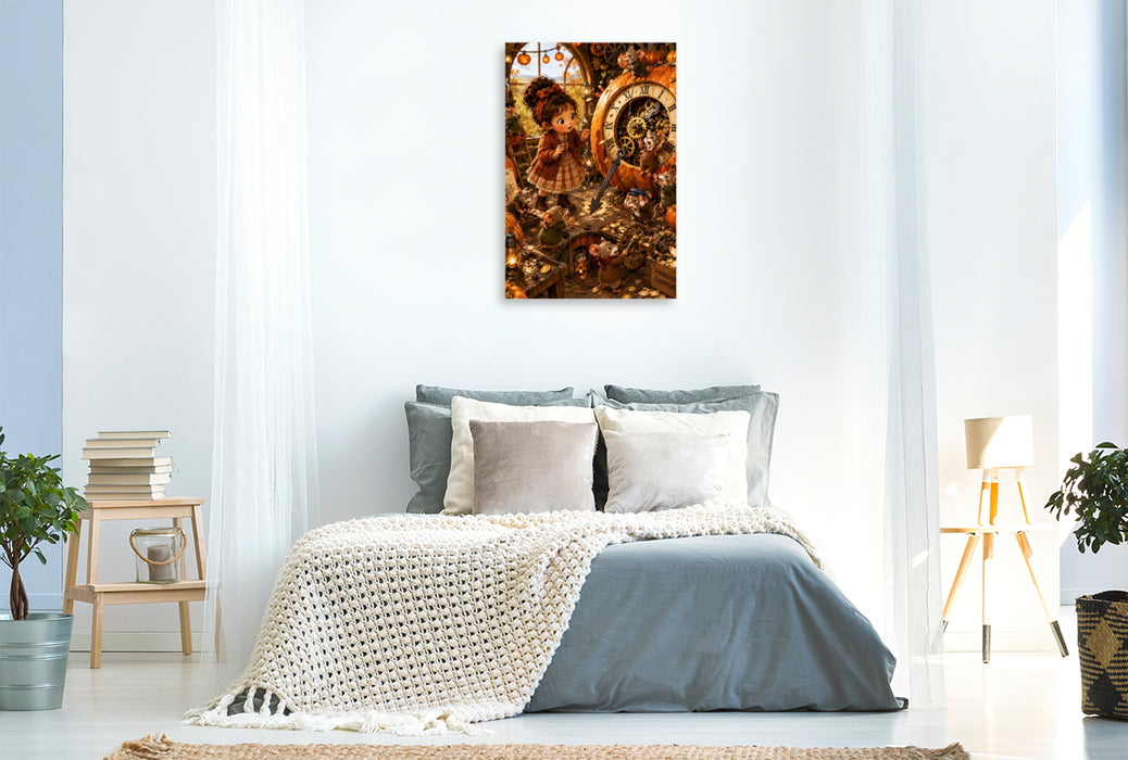 Premium Textil-Leinwand Die Kürbisuhrmacher