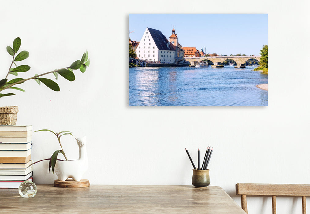 Premium Textil-Leinwand Zeitloses Regensburg