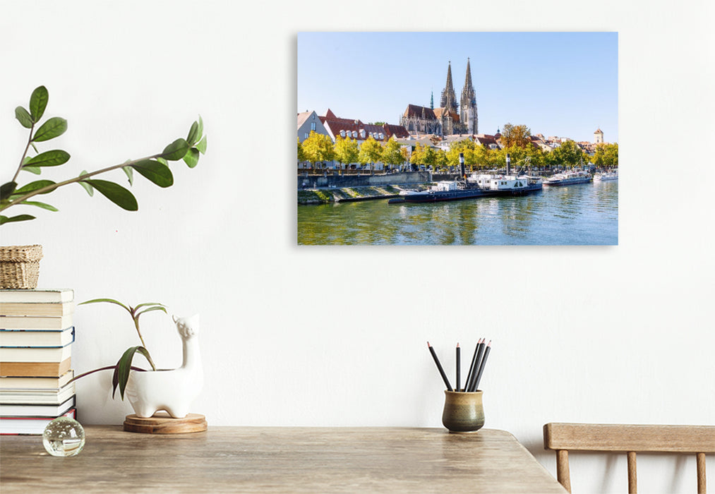 Premium Textil-Leinwand Zeitloses Regensburg