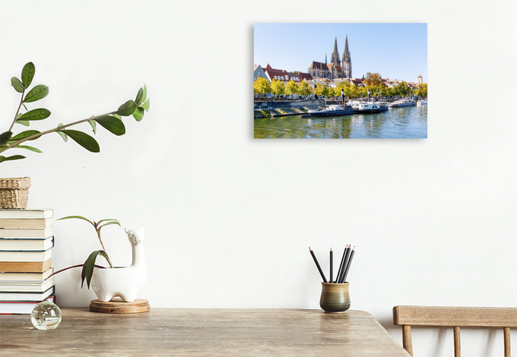 Premium Textil-Leinwand Zeitloses Regensburg