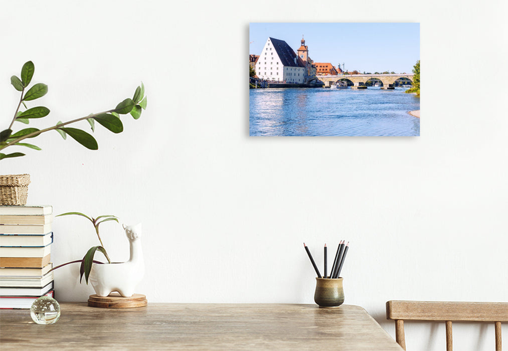 Premium Textil-Leinwand Zeitloses Regensburg