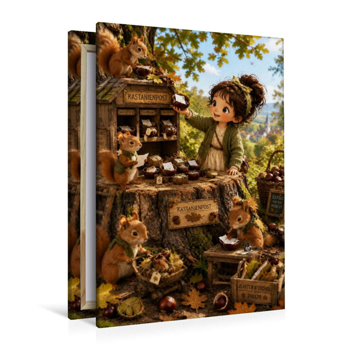 Premium Textil-Leinwand Die Kastanienpost